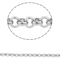 Edelstahl Rolo Kette, verschiedene Größen vorhanden, originale Farbe, verkauft von m