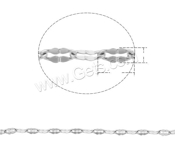 Cadena de enlace de cable de acero ioxidable, acero inoxidable, Labios, diverso tamaño para la opción, color original, Vendido por m