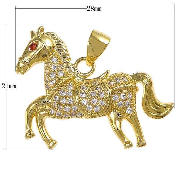 Colgante de Micro Pavé de Zirconía Cúbica, metal, Caballo, chapado, micro arcilla de zirconia cúbica, más colores para la opción, 28x21x3.5mm, agujero:aproximado 3x4mm, Vendido por UD