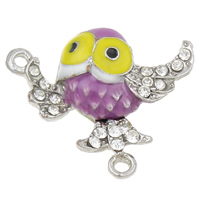 Zinc Alloy Magnetic Clasp, Bird, plated, enamel & with rhinestone & single-strand lead & nickel free Approx 1.5mm 