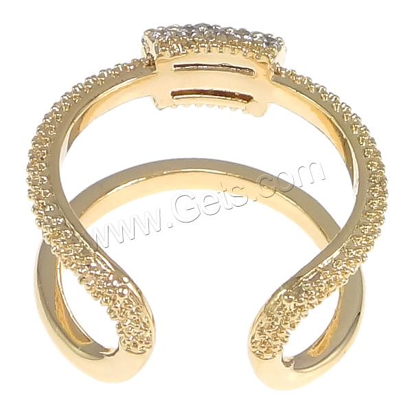 Befestigter Zirkonia Messingring Fingerring, Messing, plattiert, verschiedene Größen vorhanden & Micro pave Zirkonia, keine, 13mm, verkauft von PC