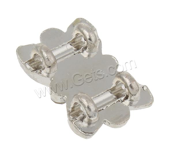 Conector de aleación de Zinc de flor, chapado, con diamantes de imitación & 2/2 aro, más colores para la opción, libre de plomo & níquel, 16x11x5mm, agujero:aproximado 1.5mm, Vendido por UD