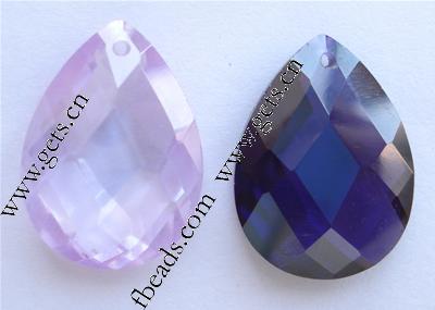 Cubic Zirconia Jewelry Pendants, Teardrop, faceted, more colors for choice, Sold By PC