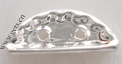 La mitad Ronda Puente Rhinestone Spacer, metal, Luna, chapado, con diamantes de imitación & 2-sarta, más colores para la opción, Grado A, 19x8x3mm, Vendido por UD