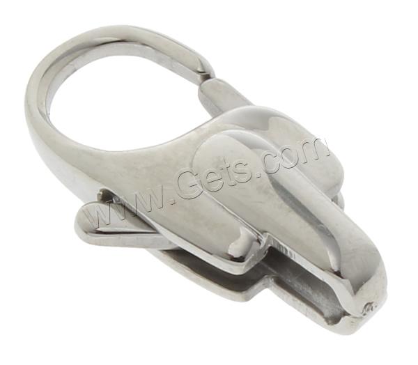 Stainless Steel Lobster Claw Clasp, different size for choice, original color, Sold By PC