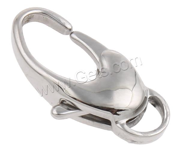 Stainless Steel Lobster Claw Clasp, different size for choice, original color, Sold By PC