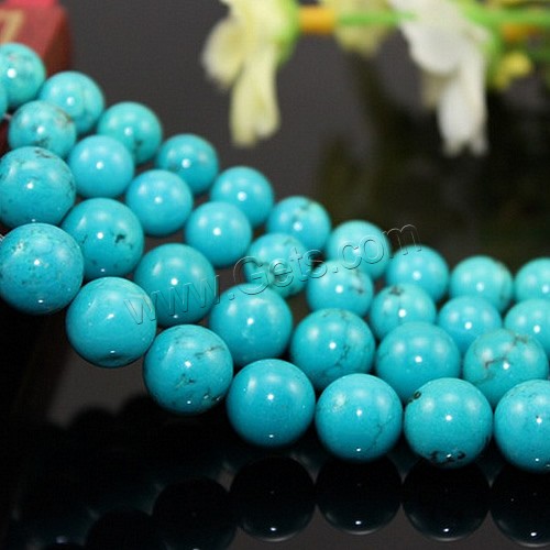 Natural Turquoise Beads, Round, different size for choice, turquoise blue, Sold By PC