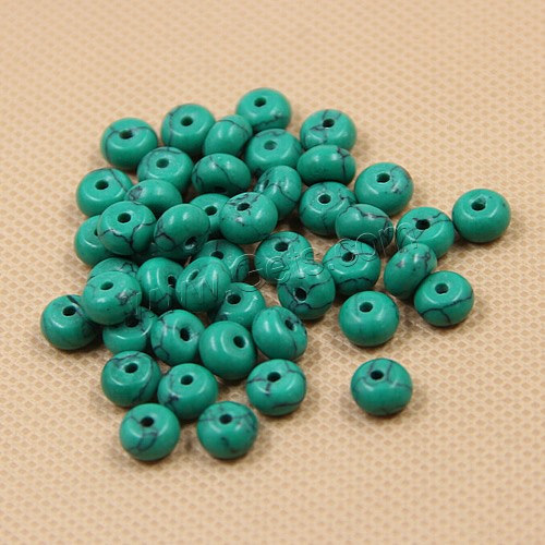 Perles en Turquoise naturelle, Noir Veine Turquoise, rondelle, normes différentes pour le choix, vert, Trou:Environ 1mm, Vendu par PC