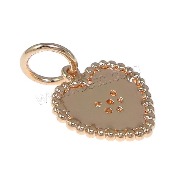 Cubique Pendentif en laiton zircon pavent, coeur, Placage, pavé de micro zircon, plus de couleurs à choisir, 12x12x2mm, Trou:Environ 4mm, Vendu par PC