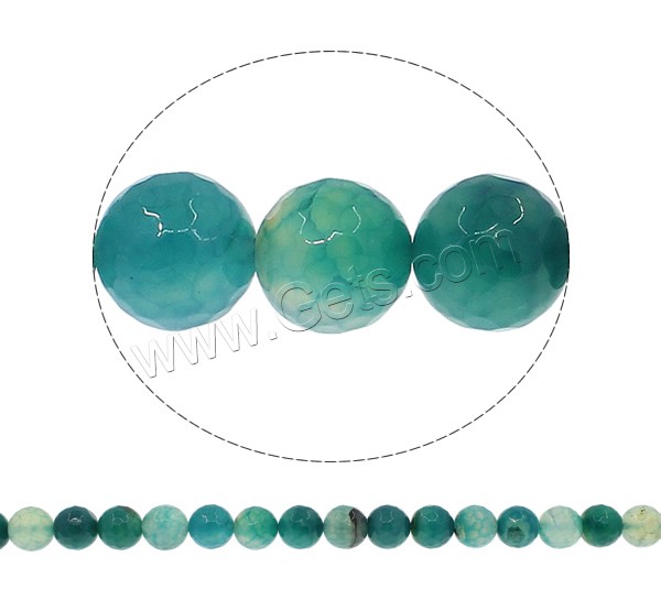 Natural Crackle Agate Bead, Round, different size for choice & faceted, turquoise blue, Hole:Approx 1mm, Length:Approx 15.3 Inch, Sold By Strand