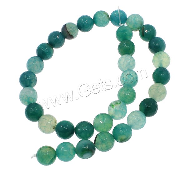 Natural Crackle Agate Bead, Round, different size for choice & faceted, turquoise blue, Hole:Approx 1mm, Length:Approx 15.3 Inch, Sold By Strand