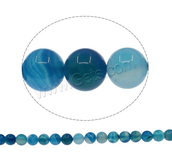 自然なブルー瑪瑙ビーズ, ブルーアゲート, ラウンド形, 異なるサイズの選択, 穴:約 1mm, 長さ:約 15 インチ, 売り手 ストランド