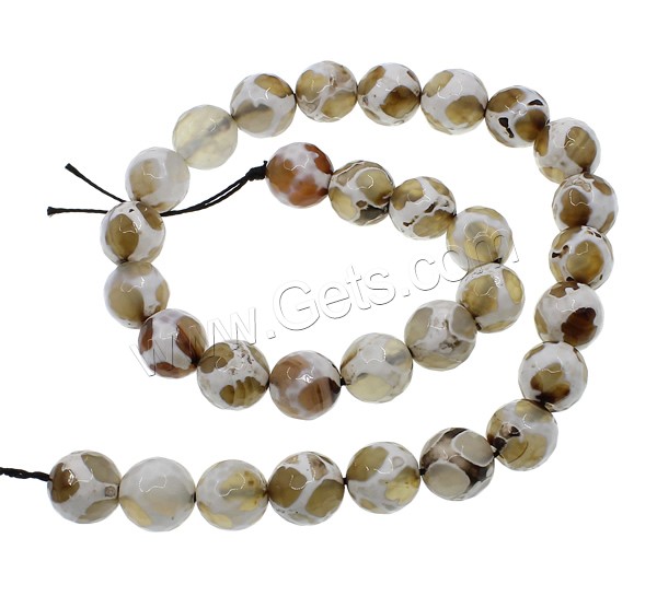 Perles agate dzi tibétaine naturelle, agate Tibétaine, Rond, normes différentes pour le choix & facettes & deux tons, Trou:Environ 1mm, Longueur:Environ 15 pouce, Vendu par brin