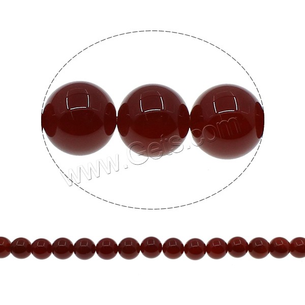 Natural Red Agate Beads, Round, different size for choice, Grade A, Hole:Approx 1mm, Length:Approx 15 Inch, Sold By Strand