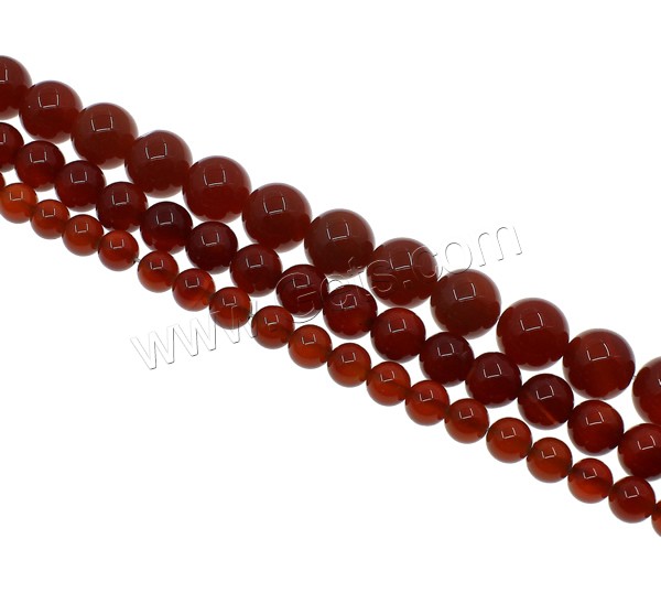 Perles Agates rouges naturelles, agate rouge, Rond, normes différentes pour le choix, Trou:Environ 1mm, Longueur:Environ 15 pouce, Vendu par brin