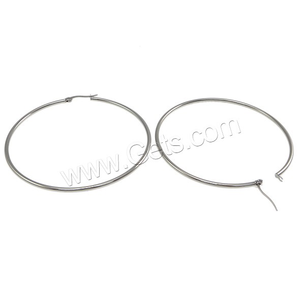 Boucle d'oreille en acier inoxydable Hoop, Acier inoxydable 304, normes différentes pour le choix, couleur originale, Vendu par paire