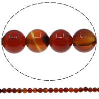 Natürlich rote Achat Perlen, Roter Achat, rund, verschiedene Größen vorhanden, Bohrung:ca. 1mm, Länge:ca. 15.7 ZollInch, verkauft von Strang