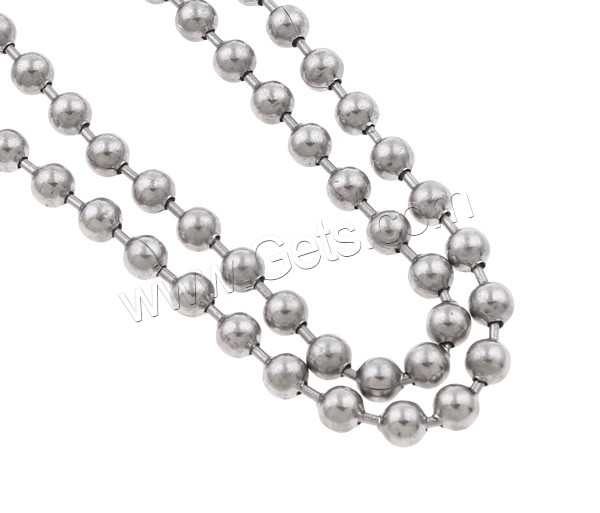 Chaîne collier de mode en acier inoxydable, normes différentes pour le choix & chaîne à billes, couleur originale, Longueur:24 pouce, Vendu par brin