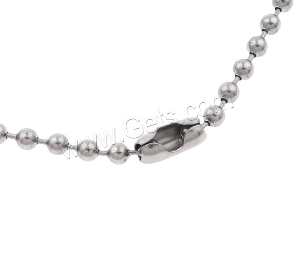 Chaîne collier de mode en acier inoxydable, normes différentes pour le choix & chaîne à billes, couleur originale, Longueur:24 pouce, Vendu par brin