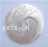 White Shell Pendant Round 40x40x4mm 