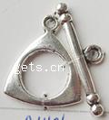 Zinc Alloy Toggle Clasp, Triangle, single-strand nickel, lead & cadmium free 