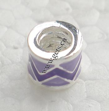 Gota de Europeo de aleación de zinc con esmalte, Tambor, chapado, sin rosca & agujero largo, más colores para la opción, 8x6mm, Vendido por UD