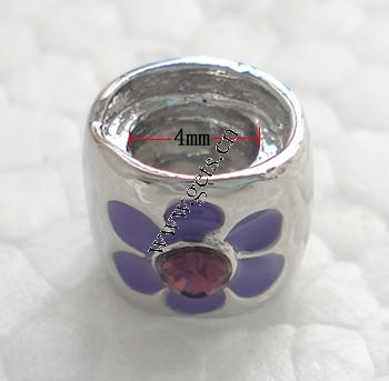 Enamel Zinc Alloy European Beads, Drum, plated, without troll & large hole, more colors for choice, 8x9mm, Sold By PC