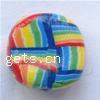 Polymer Clay Jewelry Beads, Flat Round, stripe 