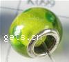 Lampwork Sterling Silver Double Core Beads, Rondelle, 13x8mm, Hole:Approx 4.5MM, Sold by PC