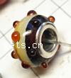 Lampwork Sterling Silver Double Core Beads, Rondelle, 13x8mm, Hole:Approx 4.5MM, Sold by PC