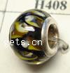 Lampwork Sterling Silver Double Core Beads, Rondelle, 13x8mm, Hole:Approx 4.5MM, Sold by PC