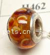 Lampwork Sterling Silver Double Core Beads, Rondelle, 13x8mm, Hole:Approx 4.5MM, Sold by PC