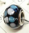 Lampwork Sterling Silver Double Core Beads, Rondelle, 13x8mm, Hole:Approx 4.5MM, Sold by PC