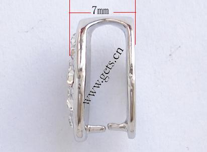 Messing Anhängerschlaufe, Pferdeauge, plattiert, mit Strass, keine, 8x14x7mm, verkauft von PC