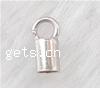 Sterling Silver End Caps, 925 Sterling Silver, Tube, plated 