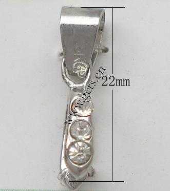 真鍮ピンチベイル, 銅, メッキ, ライン石のある, 無色, 22x3.5x8mm, 長さ:45 , 売り手 パソコン