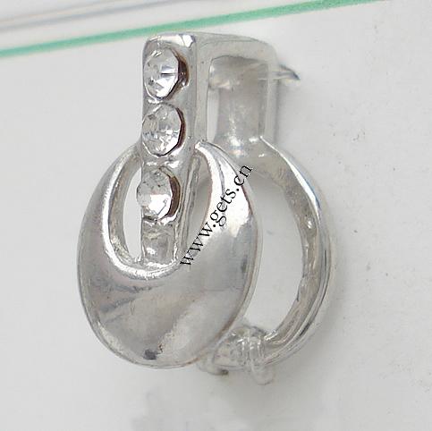 Messing Anhängerschlaufe, Kreisring, plattiert, mit Strass, keine, 12x8x6mm, verkauft von PC