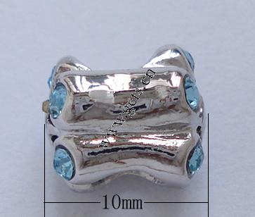 grano Europeo de aleación Zinc con diamante, aleación de zinc, Estrella, chapado, sin rosca & con diamantes de imitación, más colores para la opción, 8x10mm, agujero:aproximado 4.5mm, Vendido por UD