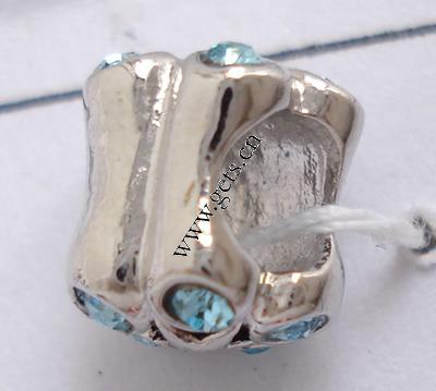 grano Europeo de aleación Zinc con diamante, aleación de zinc, Estrella, chapado, sin rosca & con diamantes de imitación, más colores para la opción, 8x10mm, agujero:aproximado 4.5mm, Vendido por UD