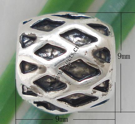 Abalorios Estilo Europeo de Aleación de Zinc, Tambor, chapado, sin rosca, más colores para la opción, 9x9mm, agujero:aproximado 4mm, Vendido por UD