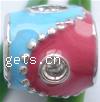 Enamel Zinc Alloy European Beads, Drum, plated, without troll & large hole Approx 4mm 