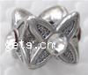 Rhinestone Zinc Alloy European Beads, Flower, plated, without troll & with rhinestone Approx 4.5mm 