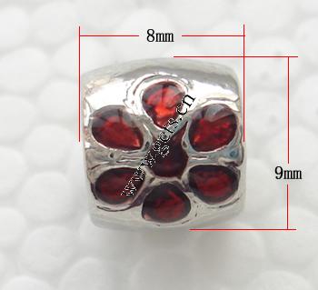 Gota de Europeo de aleación de zinc con esmalte, Tambor, chapado, sin rosca & agujero largo, más colores para la opción, 8x9mm, agujero:aproximado 4.5mm, Vendido por UD