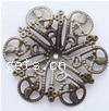 Brass Bead Cap, Flower, plated, hollow 25mm 