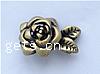 Brass Magnetic Clasp, Flower, plated, magnetism about 3000 gauss 