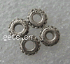 Zinklegierung Zwischenperlen, Rondell, plattiert, 4-Strang, keine, frei von Nickel, Blei & Kadmium, Grade A, 7x7mm, ca. 2000PCs/kg, verkauft von kg