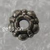 Zinklegierung Zwischenperlen, Blume, plattiert, keine, frei von Nickel, Blei & Kadmium, Grade A, 6x6mm, ca. 5000PCs/kg, verkauft von kg