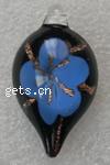 Murano Lampwork Pendant,Inner Flower, Leaf 