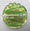  fancy round gold foil lampwork glass pendant