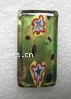 Murano Lampwork Pendant,Gold Foil, Rectangle 